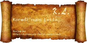 Kormányos Leila névjegykártya